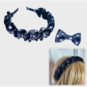 New Headband & band with decorative flowers set for girls